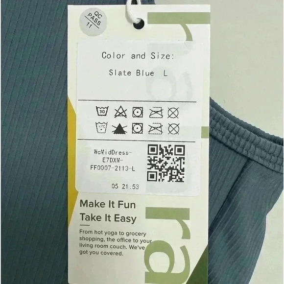 HALARA Back Cut Out Tank Dress Ribbed Padded Slate Blue New with Tags Size Large - Picture 3 of 8